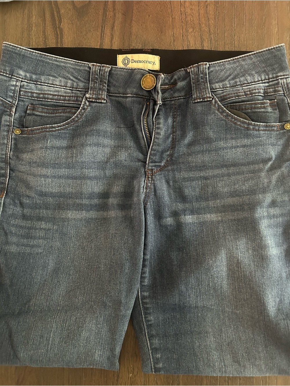 Democracy High-Rise Skinny Washed Blue Jeans